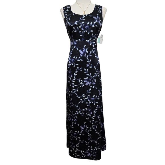 DBY Ltd. Vintage Deadstock 90s Y2K Whimsigoth Satin Babydoll Floral Maxi Dress 7 - Picture 1 of 9